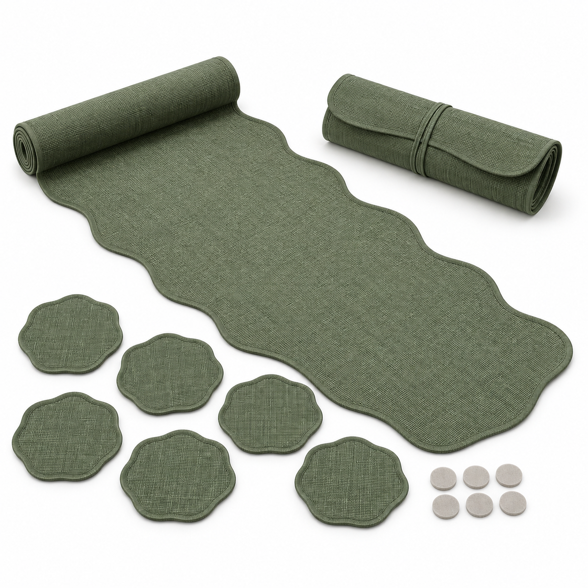 TideCurve Wipe-Clean Runner & Coaster Set