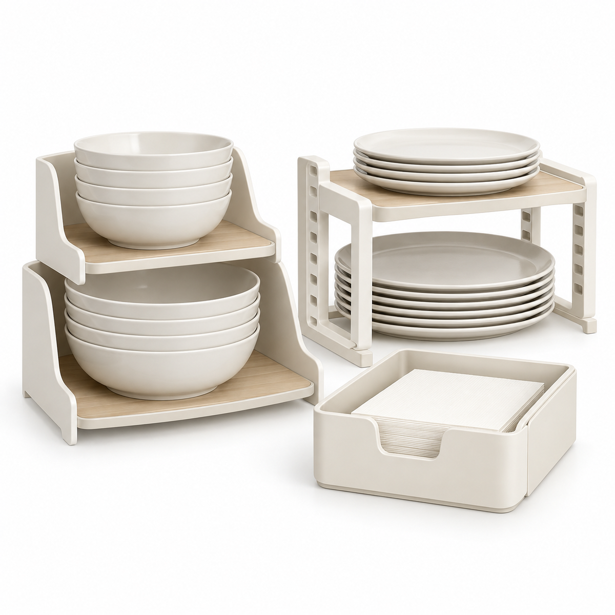 HearthStack Cabinet Dinnerware Storage Set